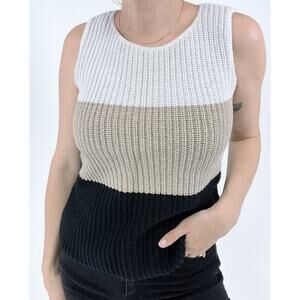 Vintage SML Sport Knit Color Block Sleeveless Tank Top Size Small